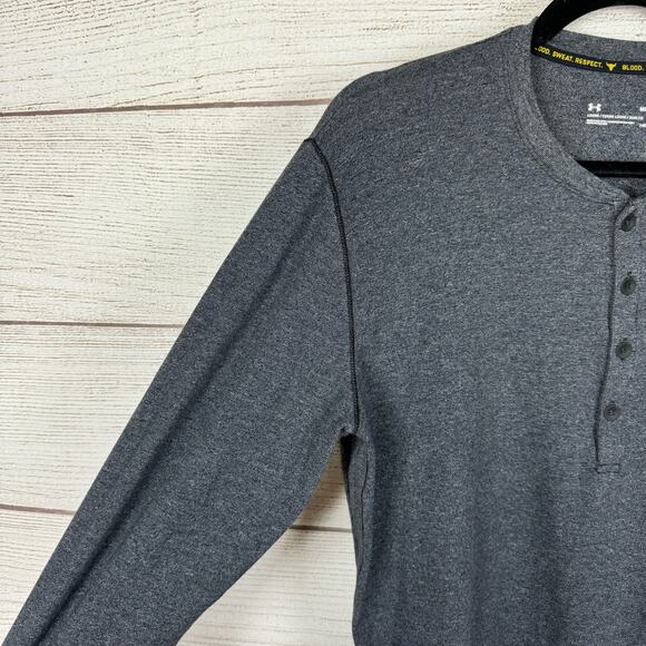 Under Armour Project Rock Men's Charcoal 3/4 Sleeve Henley Tee Size Medium - Picture 5 of 7